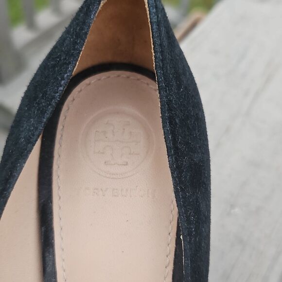Tory Burch Delphine Rhinestone Heels – Black Suede, Size 7 ✨ - Picture 5 of 11